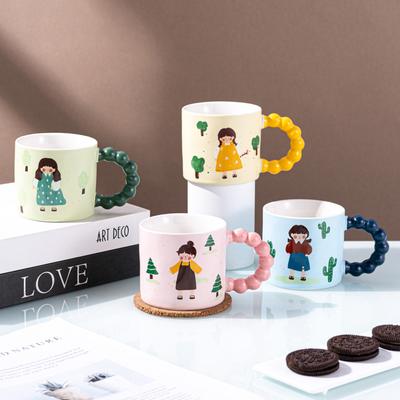 Tazza Ceramica Ragazza Carina Tazza da Caffè Cuore di Ragazza Tazza Acqua Alto Aspetto Tazza Souvenir Creativa Regalo Souvenir