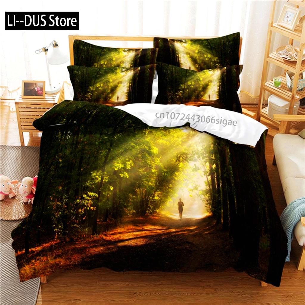 Green Forest Bedding Set Duvet Cover Set 3d Bedding Digital Printing Queen Size Bedding Set Fashion Design