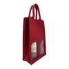 1Pcs Felt Red Wine Handbag Wine Gift Box With Clear Window Double Bottle Champagne Package Bags Wedding Favors For Guests