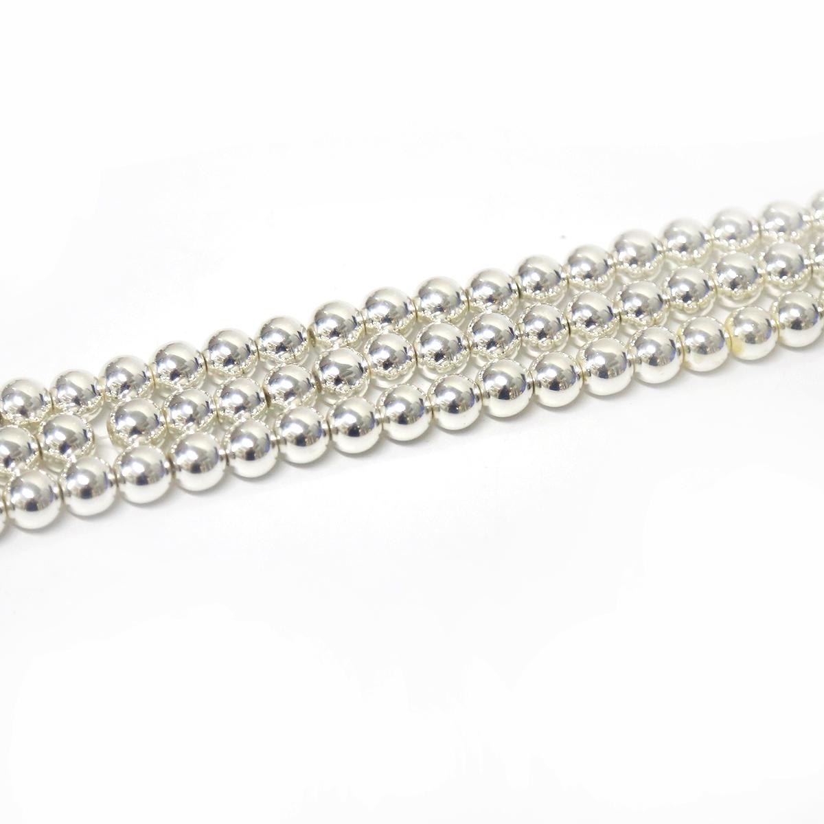 

Гематитовые бусины из натурального камня, свободные бусины для изготовления ювелирных изделий, шариковые браслеты, аксессуары «сделай сам» 10mm 40pcs серебряный