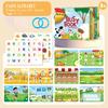 1Set Cartoon Quiet Book Montessori Busy Book with Animal Recognition Puzzle Interactive Game Cards for Preschool DIY Puzzle Book