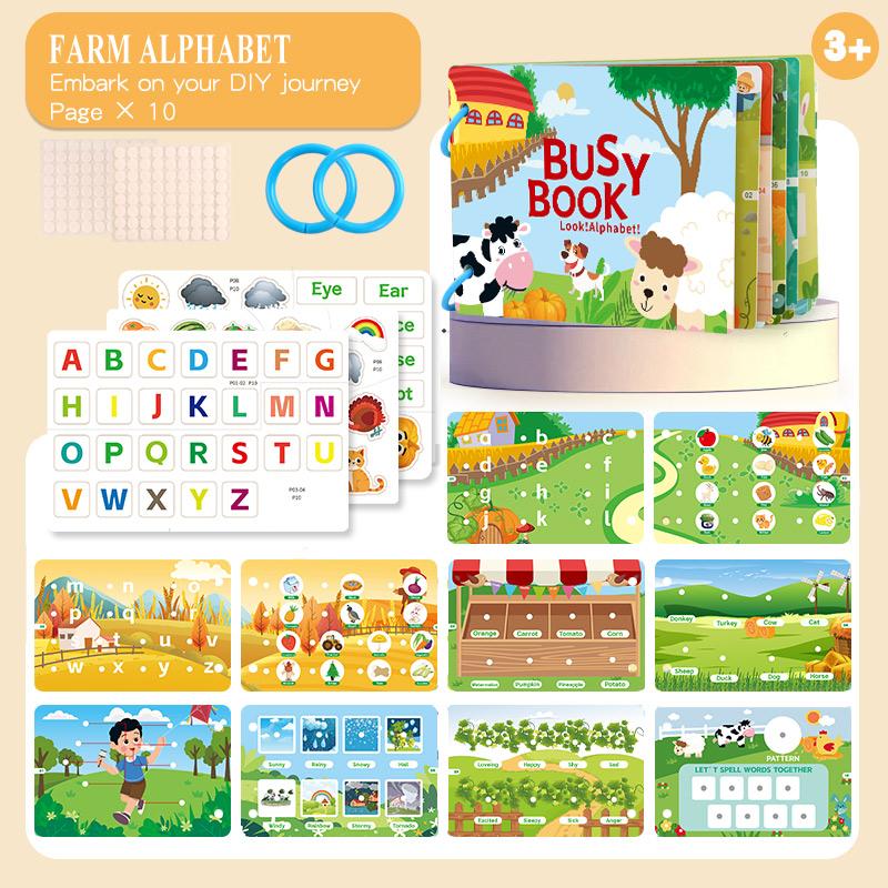 

Educational Quiet Book With Reusable Stickers For Toddlers Preschool Busy Book Sensory Activity Toy For Kids Aged 4-8Years