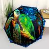 Buntglas, Schildkröten-Thema, Achtrippig, Selbstaufklappbarer Schirm Ist Geeignet für den Täglichen Außenbereich und Ist Ein Ideales Geschenk für Freunde und