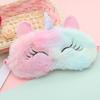 Rainbow Unicorn Plush Eye Mask - Light-Blocking and Cute Cartoon Design