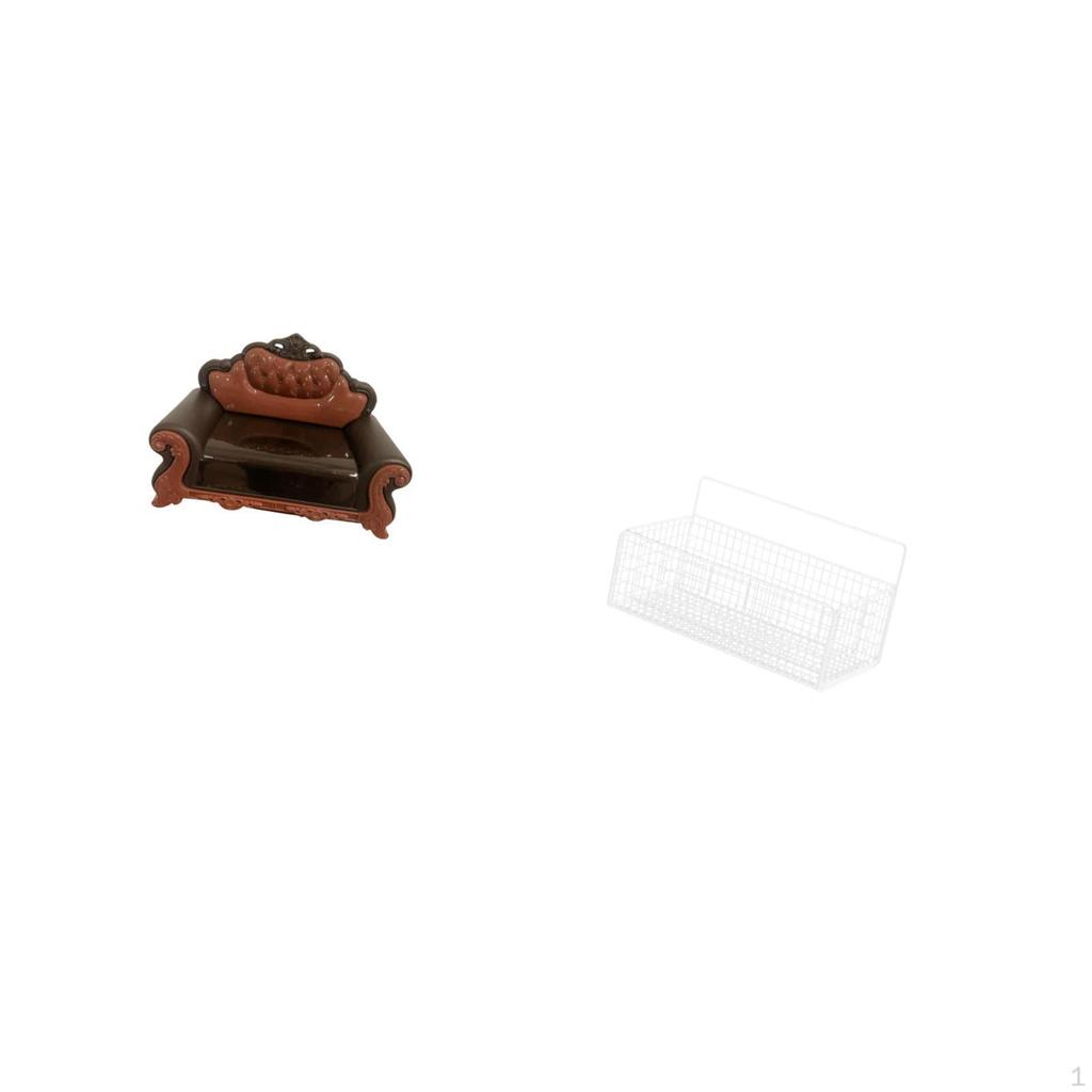 Miniature Sofa Couch Single Chair Model DIY Accessory Furniture Room for Micro Landscape