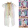 Princess Cape, Colorful Princess Cloak Girls Glittering Princess Dress Up Cape