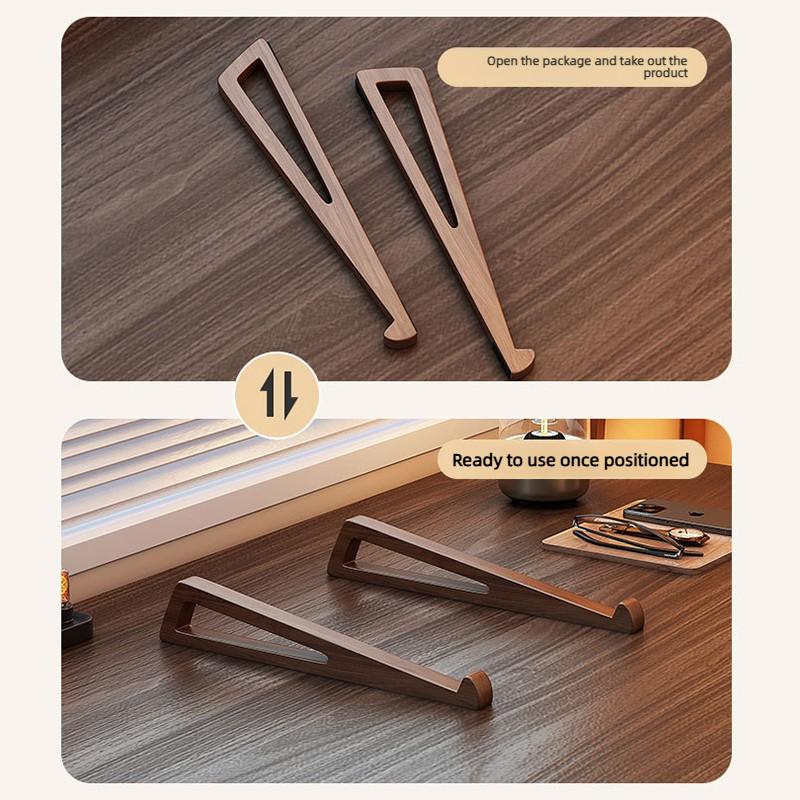 Set mit 1 tragbarem, faltbarem Holz-Laptop-Ständer zur Laptop-Kühlung, dreieckiges Belüftungsdesign, Büroaccessoires