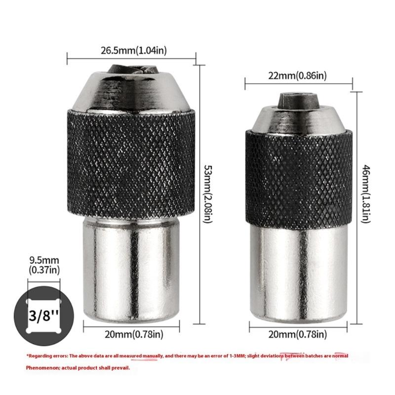 Steel Twin Ranging Tap Adapter Sleeve Tool Adjustable Design 15mm Depth 3/8" Square Interfaces Nonslip Texture Handle