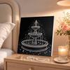 DIY Pearl Diamond Painting Set with Frame Fountain Design 3D Pearl Beads. Home Wall Decor