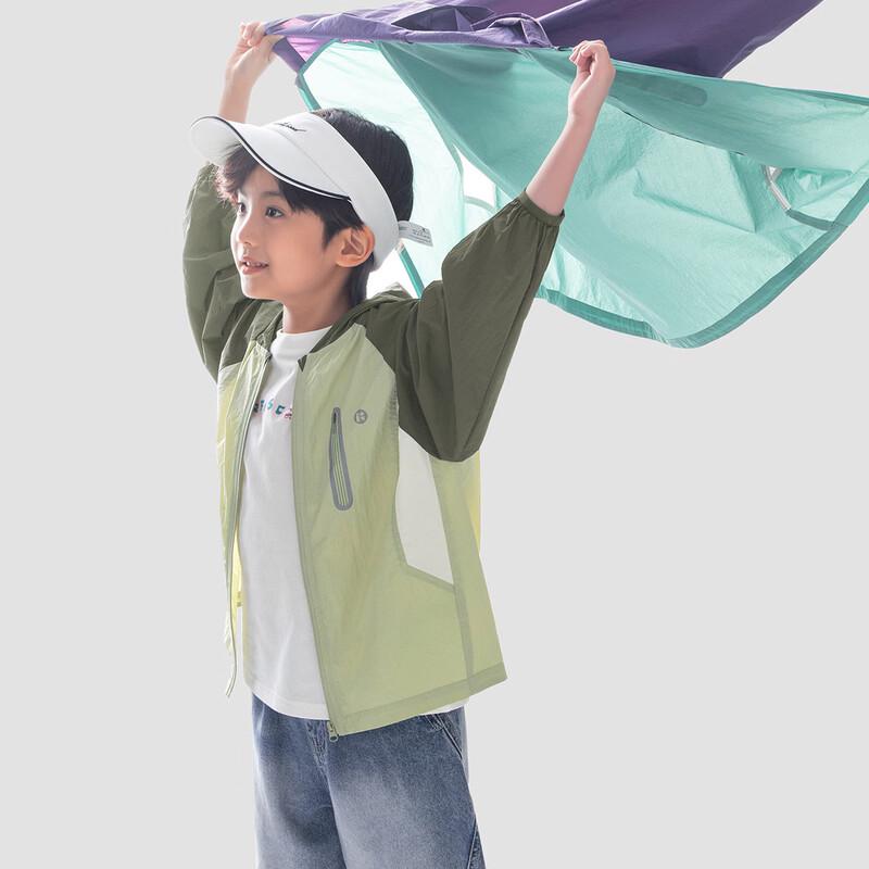 Boy s Lightweight Color Block Sun Protection Hooded Jacket 160