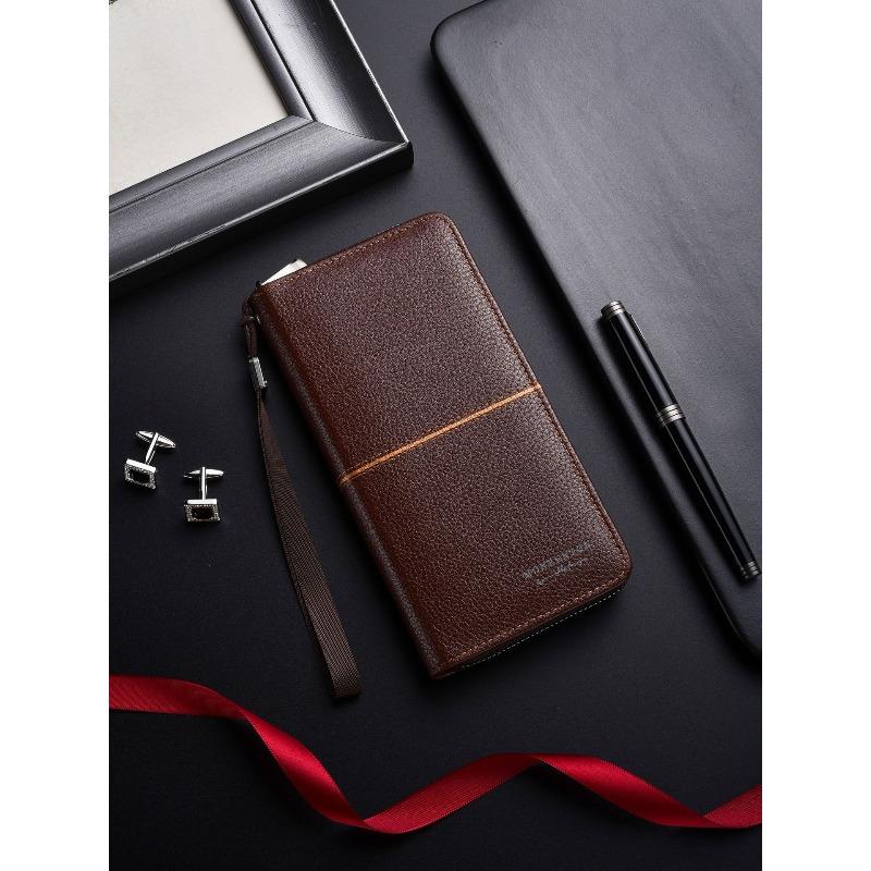 Men's Long Hand Wallet Zipper Handbag Multi-card Position Large Capacity Business Men's Wallet