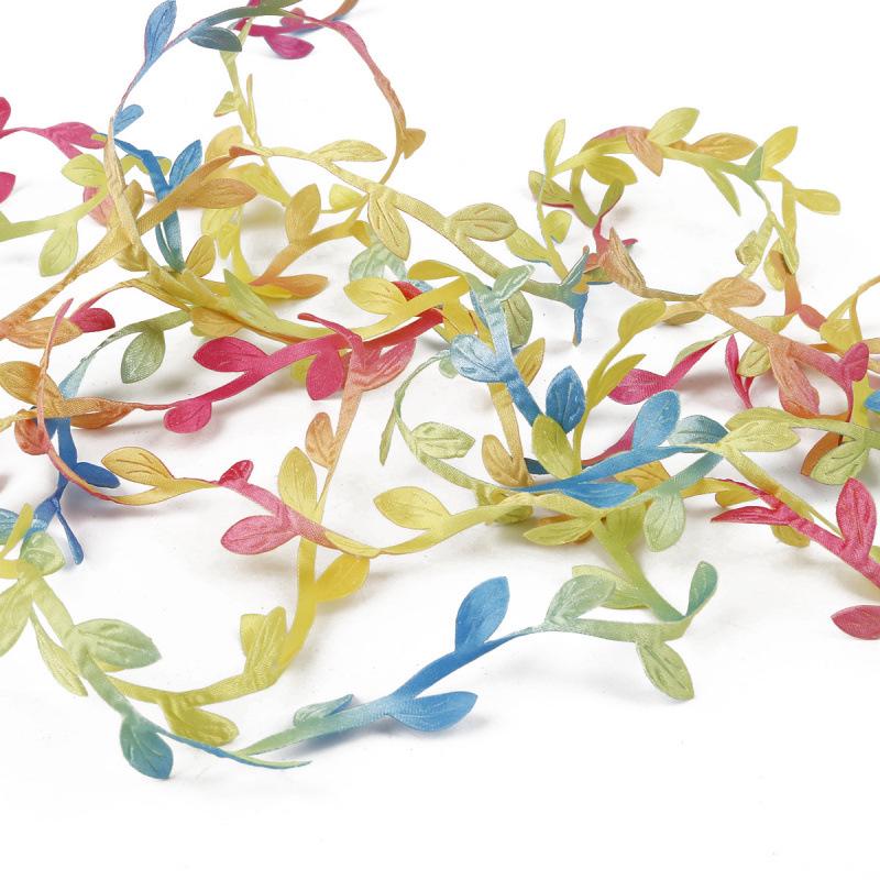 Polyester Leaf Lace for DIY Clothing, Jewelry, Wreath, and Rattan Bag Decorations