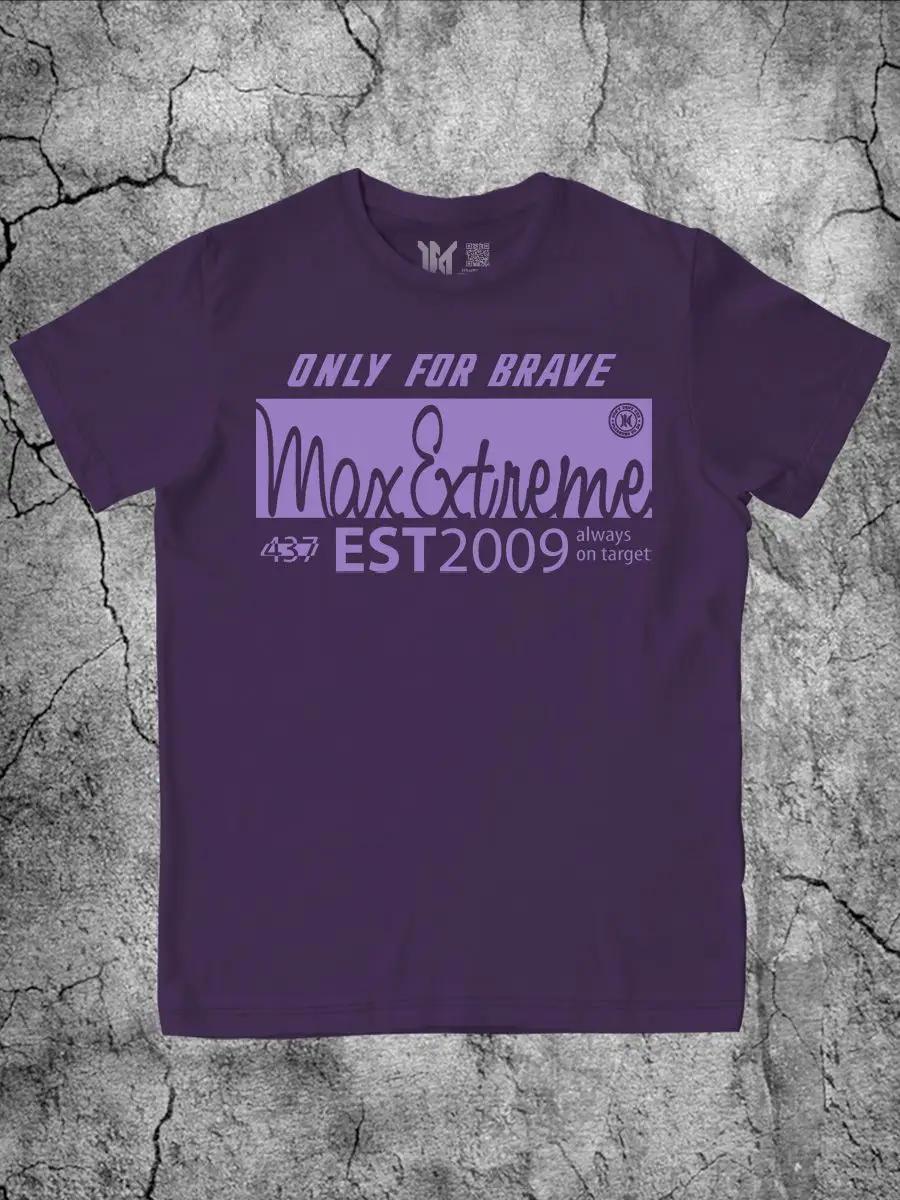 Men s T-shirt with purple print and Cotton Lettering 3XL