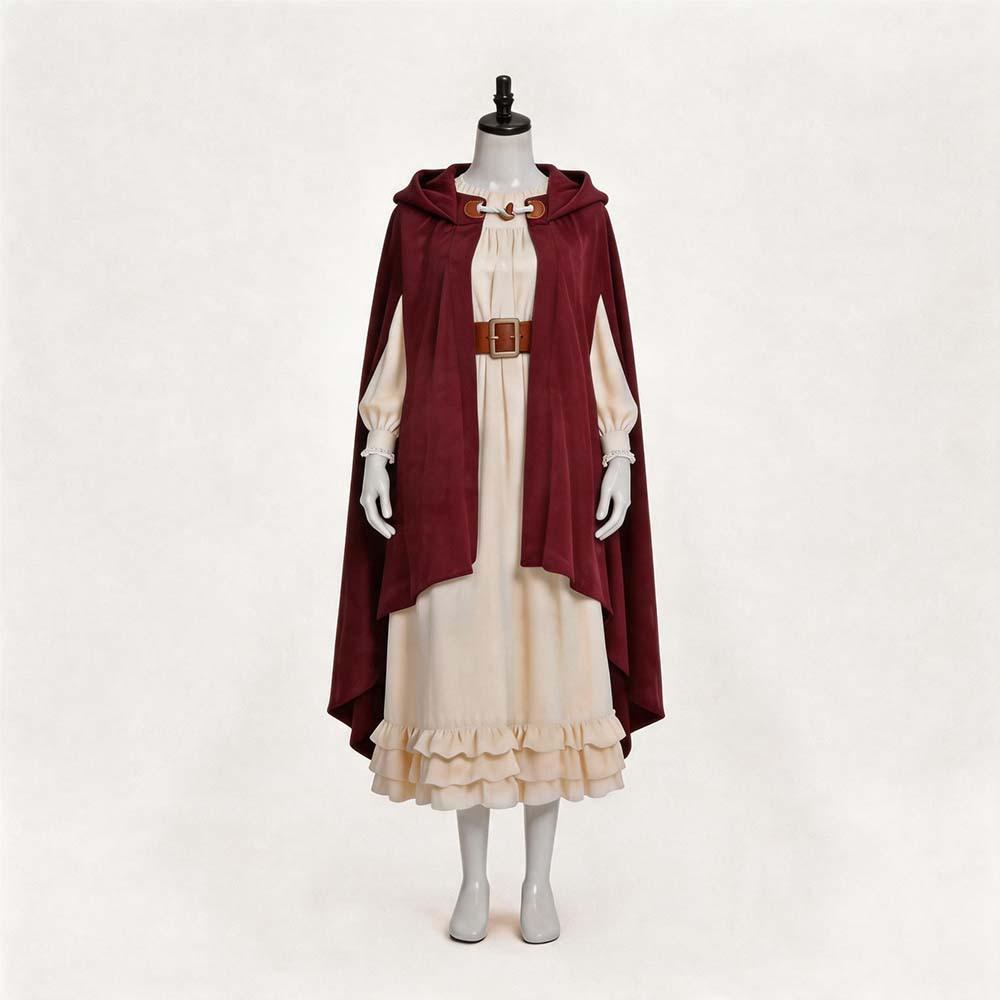 2026 Zamszowy Płaszcz Rycerza Halloweenowy Hobbit Cosplay Peleryna Role Play Długa Peleryna dla Dorosłych Dzieci Brązowy