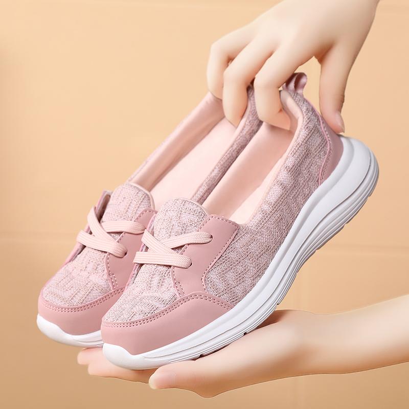 Fashion Women Casual Shoes Platform Breathable Walking Mesh Flat Bottom Outdoor Casual Sports Vulcanized Shoes Zapatillas De Deporte