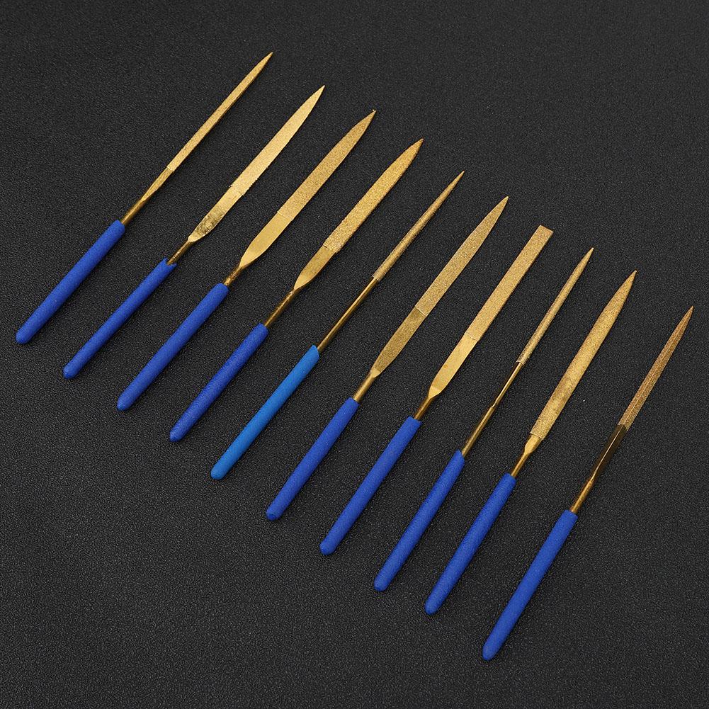 3x140mm Titanium Plated Steel Diamonds Needle Files Tools Kit for Steel Ceramics Filing