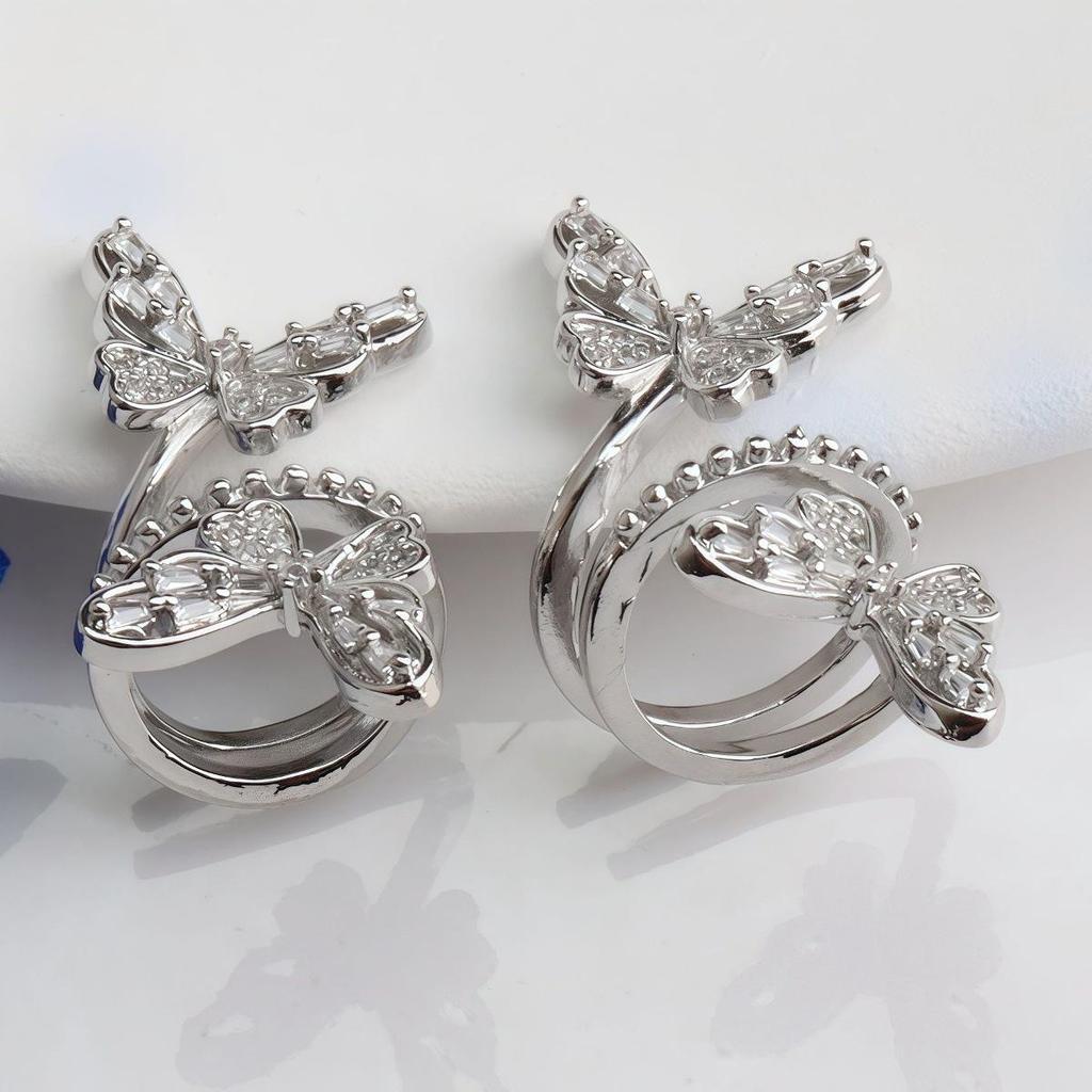 14K Gold Filled Schmetterlings-Ringabstandshalter mit Zirkonia für DIY-Armbänder & Halsketten