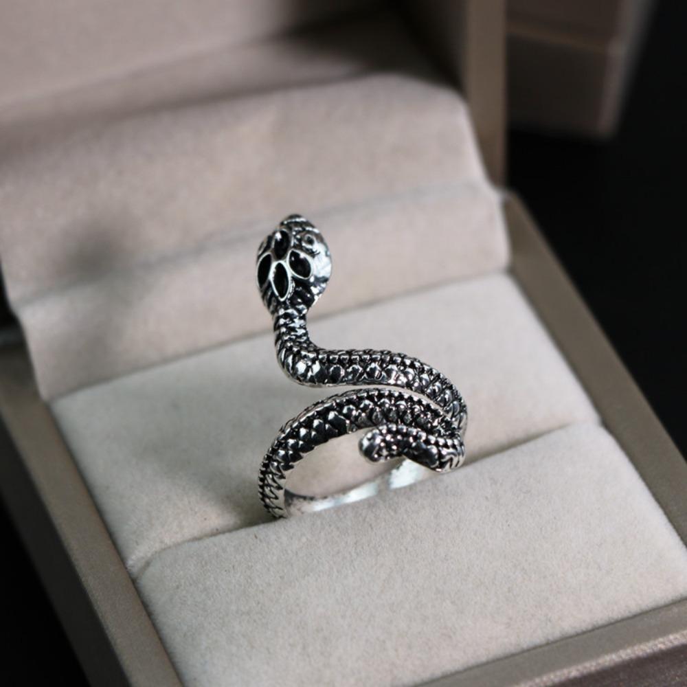 European and American Men's Trendy Metal Ring, Retro Style Cool and Handsome Design Totem Geometric Men's Ring