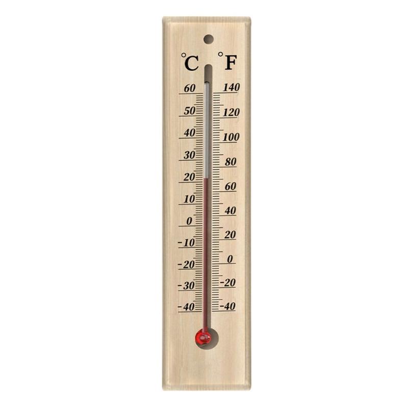 

Safe Kerosene Filled Wood Thermometers High Accuracy Ranges Wall Hanging Design Clear Readable Scale for Home and Office small