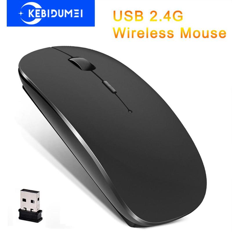 Ratón inalámbrico ultradelgado y delgado de 2,4 GHz, ratón óptico con receptor USB, 1600 DPI, ratón silencioso para gamers, oficina, diseño ergonómico, para PC y portátil