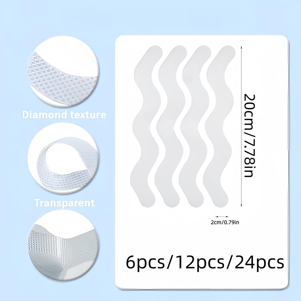 6pcs/12pcs/24pcs 20cm Anti Slip Shower Stickers Non Slip Bathtub Stickers Bathtub Strips Adhesive Decals Bath Tub Shower Stairs