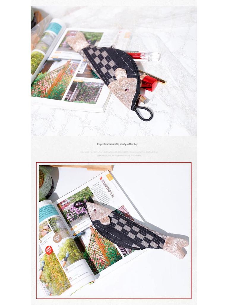 Creative Koi Fish Pen Bag - High-Value Japanese Fabric Stationery Holder, Forest Style