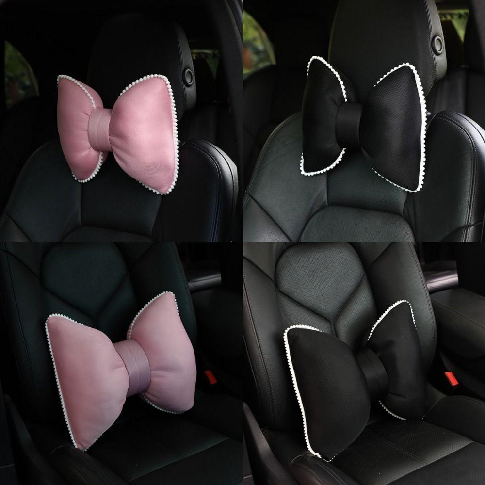 Bow Car Headrest Neck Pillow Universal Summer Fashion Car Headrest  for Women Girls