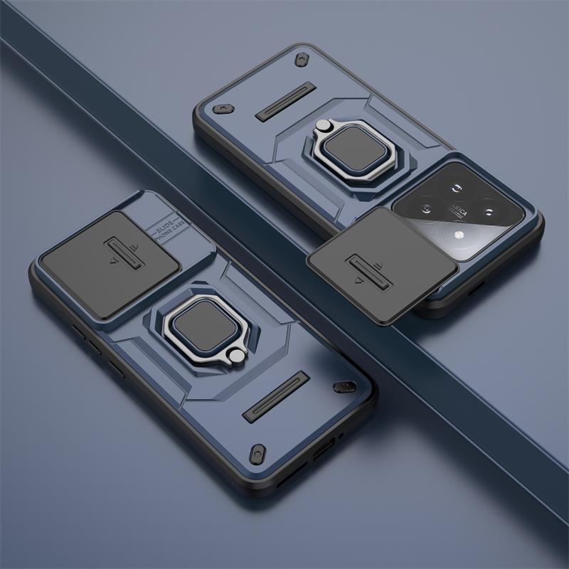 Pro pouzdro Xiaomi 14 Pro Magnetický držák do auta Prsten Pouzdra na telefon Pro Xiomi Xiaomy Mi14 Mi 14 14 Pro Posuvný chránič fotoaparátu Zadní kryt