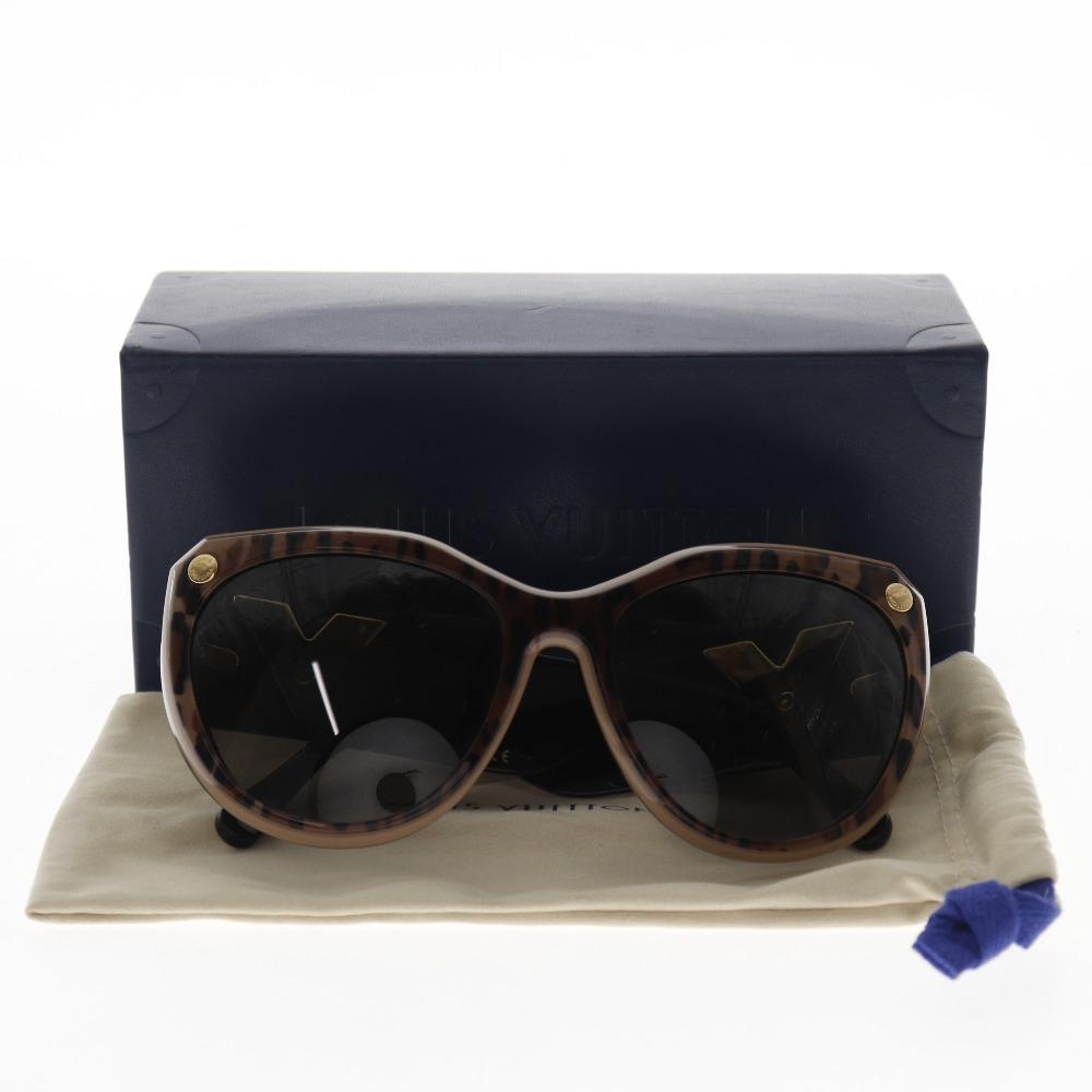 Louis Vuitton My Fair Lady Sunglasses Z1113E 9D3 Leopard Essential V Brown / Black Plastic Leopard Women Used