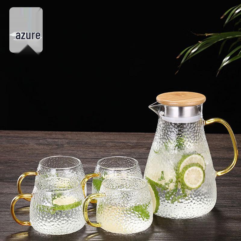 Weiyi 1800ml Glass Pitcher with 4-Cup Set