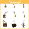 Cute Sand Sculpture Cat Keyring Adorable Acrylic Keychain 3.5cm Height