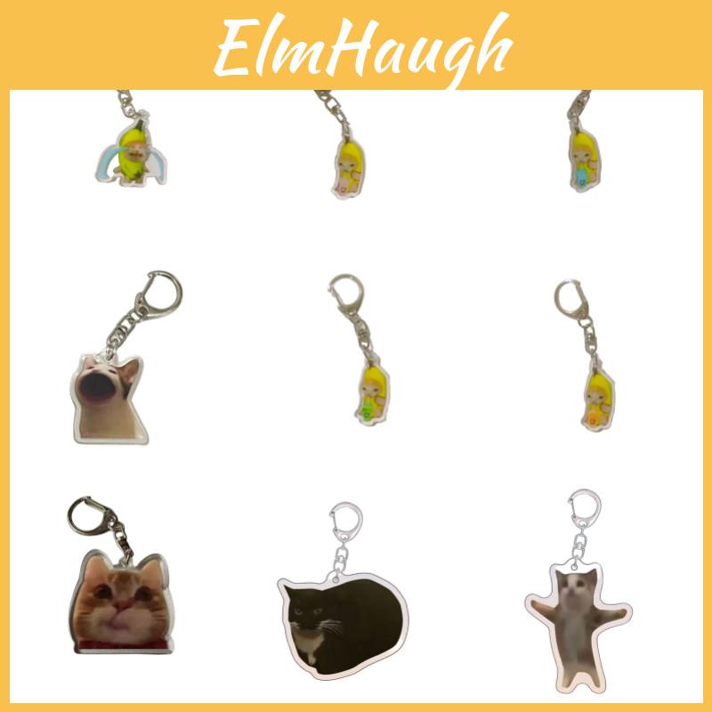 Cute Sand Sculpture Cat Keyring Adorable Acrylic Keychain 3.5cm Height