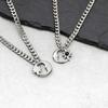 Trendy Moon Star Hollow Necklace for Men,Hip Hop Waterproof Stainless Steel Choker,Male Jewelry Gift