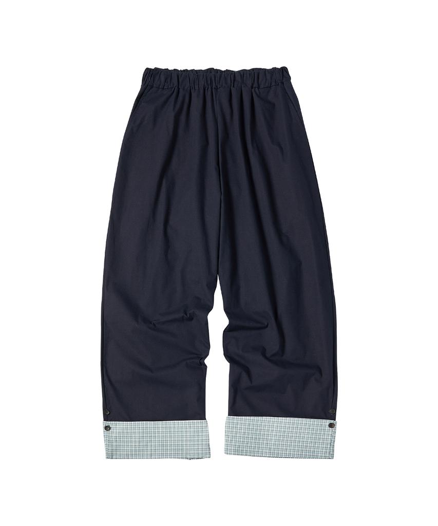 COMONINOZ W Check Rollup Pants [Navy]