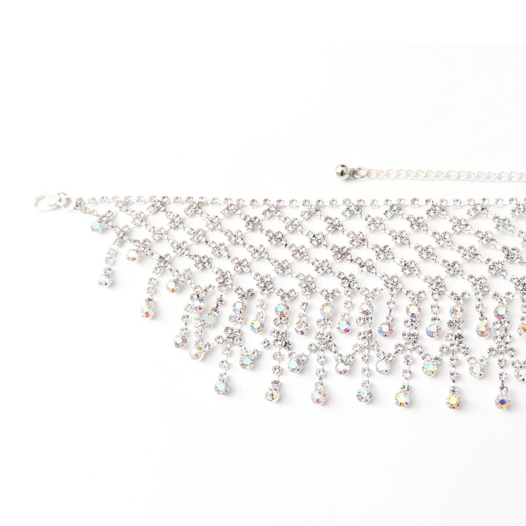 European & American Glam Rhinestone Drop Necklace - Women's Banquet Accessory