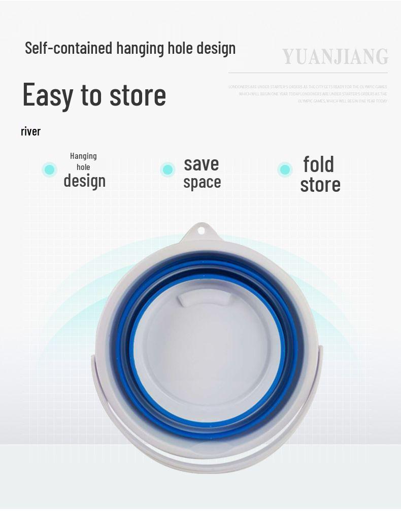 Collapsible Portable Water Bucket for Car Wash, Outdoor, Fishing, and Travel