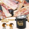 Bacon Grease Container 46 Oz Large Enamel Grease Saver Retro Fat Container Multi-purpose Oil Keeper Can for Kitchen Accessories