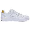 Li Ning Synthetic Leather Comfortable Slip Resistant Abrasion Resistant Low Top Skateboard Shoes Men's White Gold AGCT375-3