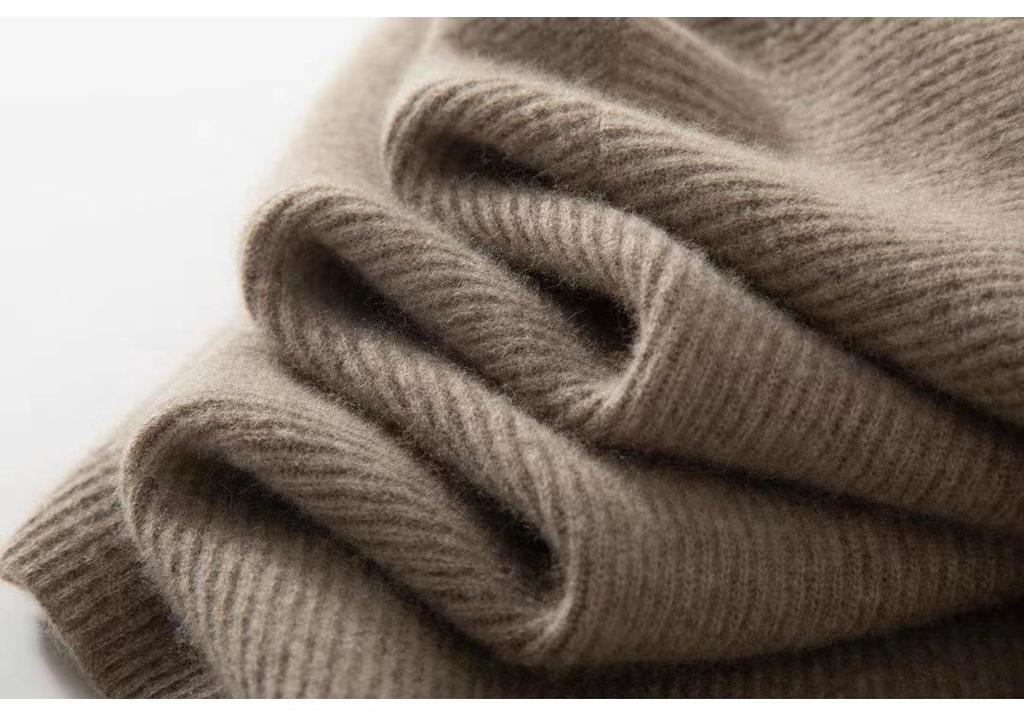 Women's Cashmere Half Zip Polo Neck Long Sleeve Sweater - Autumn/Winter Casual Fashion Knitwear