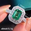 Green Cubic Zirconia Women's Ring Luxury Wedding Engagement Party Lady Ring Anniversary Gift 2022 New Jewelry