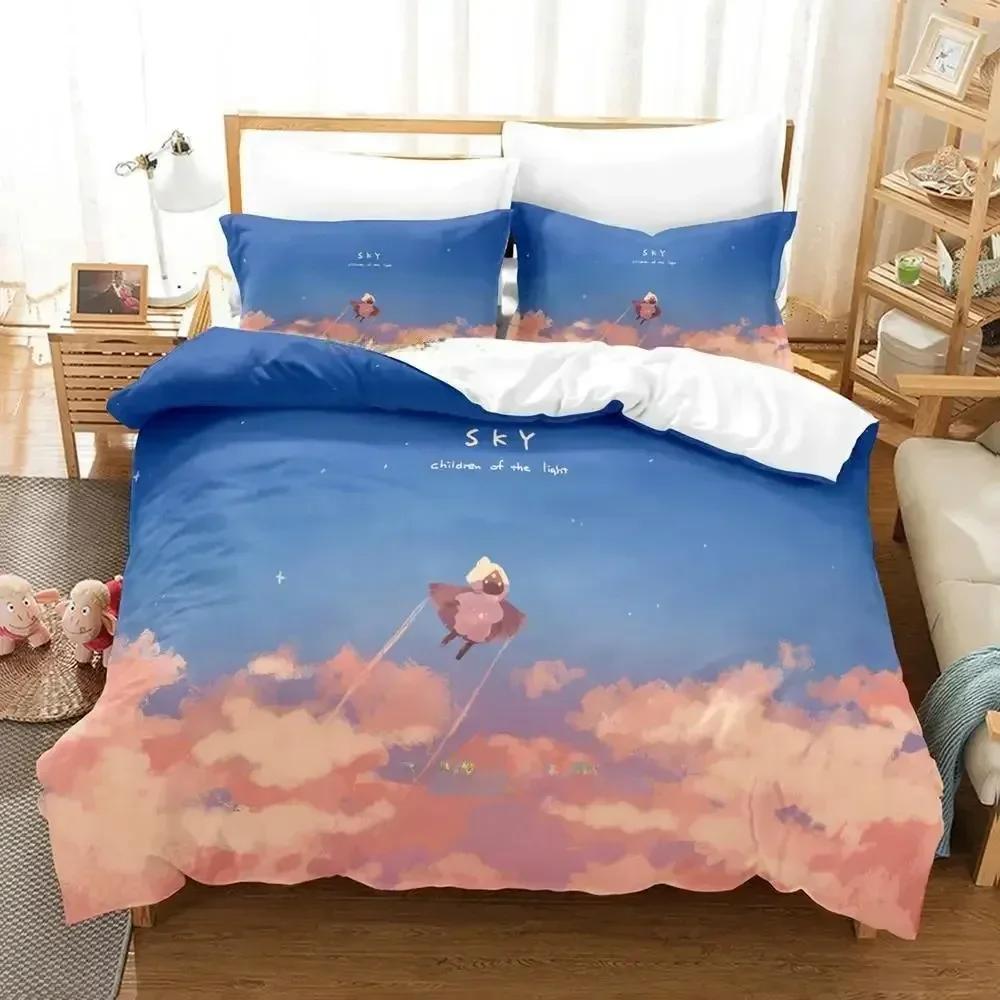 3D Spill SkyChildren of the Light Trykt Sengesett Dynetrekk Putetrekk Sengetøy Sett Laken Dynetrekk Full Queen King Size