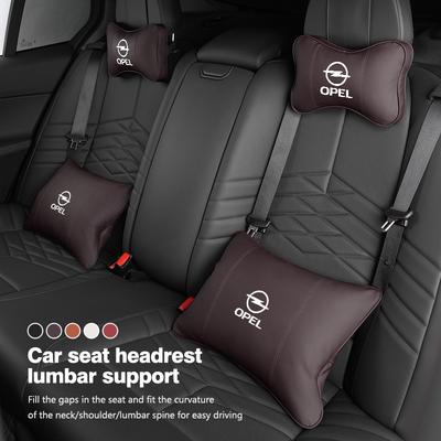 Leather Headrest Car Neck Pillow Soft Seat Lumbar Support Waist For Vectra Zafira Meriva Mokka Grandland Vivaro Antara