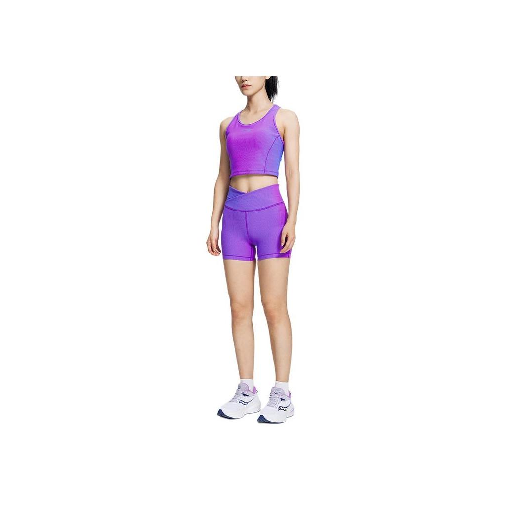 Saucony Solid Color Slim Fit Sports Shorts Women shorts Purple Blue SC1230226A-BL23
