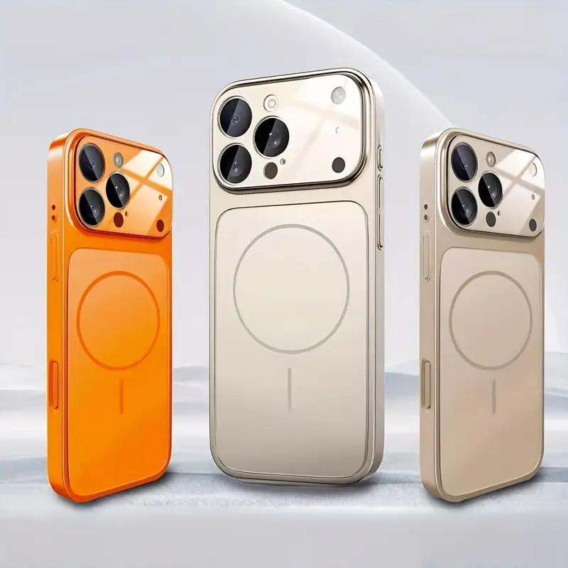Original Glass Nano Matte Phone Case For iPhone 17 16 15 14 13 Pro Max 17 Air Magnetic For Magsafe Wireless Charging Armor Funda