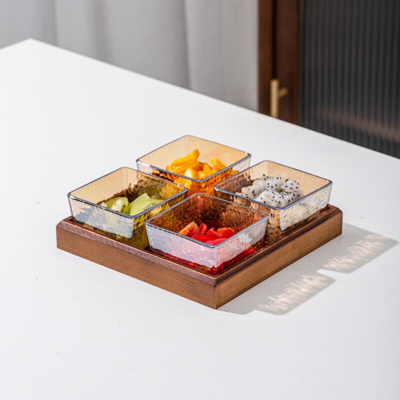 Glass Snack & Fruit Serving Platter Set