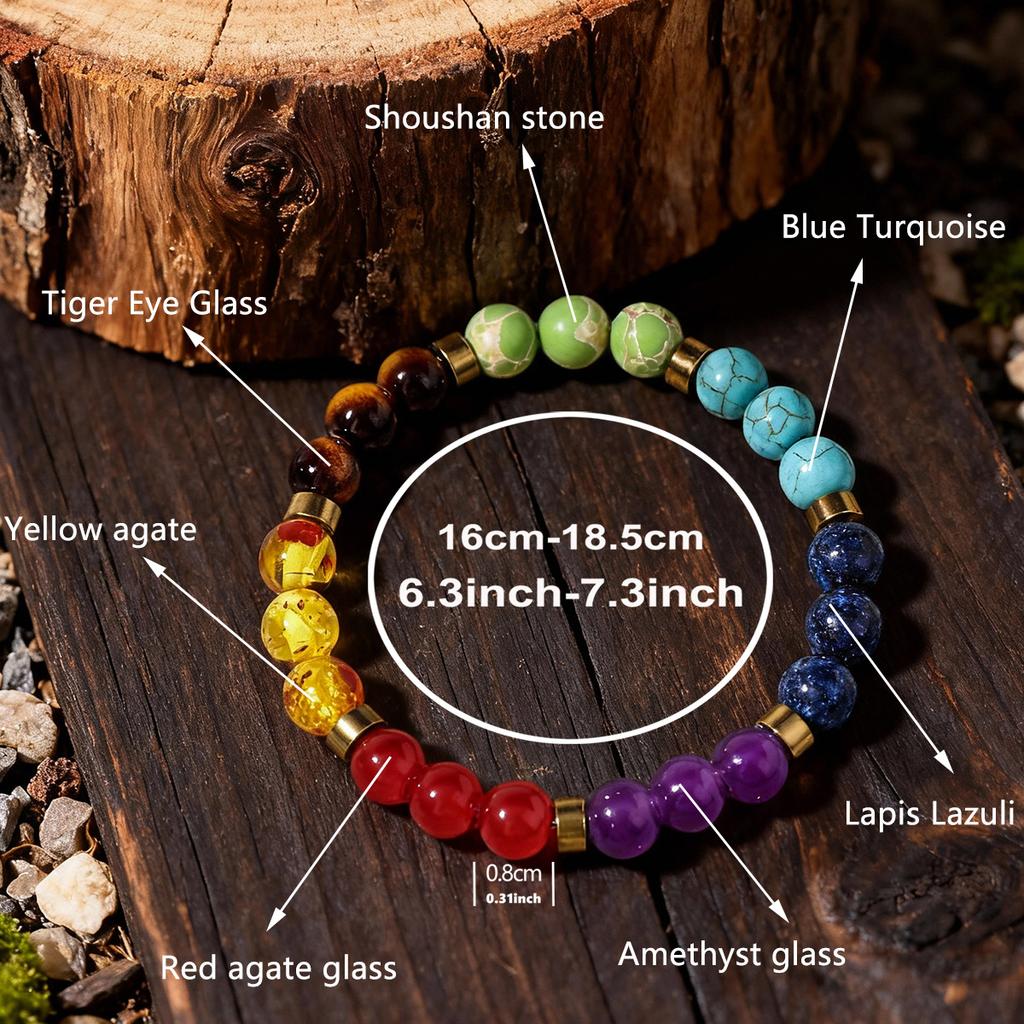 Festliche Geschenke Lebendige Regenbogenfarbe Perlenarmband Modeschmuck Für Unisex Tägliches Tragen Stilvoll Und Auffällig Passendes Accessoire