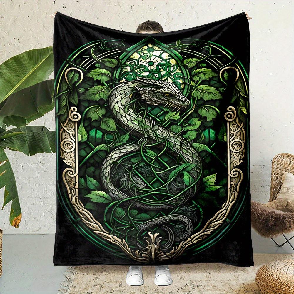 Grüne Drachenpflanze digital bedruckt Polyester Schlafzimmer Samt Flanell Überwurfdecke Fleece weiche Sofaüberwurfdecke Decken für Betten