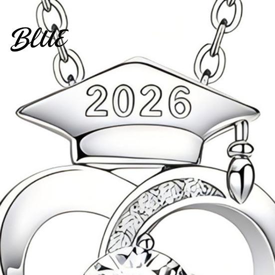 Mortarboard Necklace Graduation Grad Cap Pendant Rhinestone Heart Charm Jewelry
