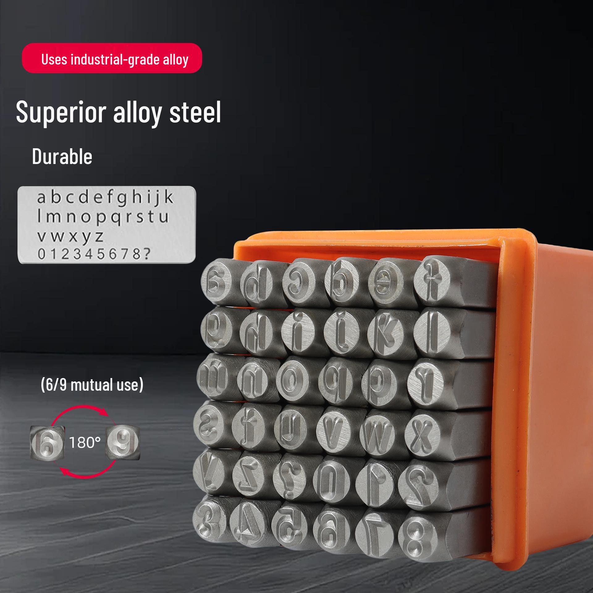 

36-Piece Lowercase Steel Stamp Set for DIY Leathercraft and Ring Embossing 2mm