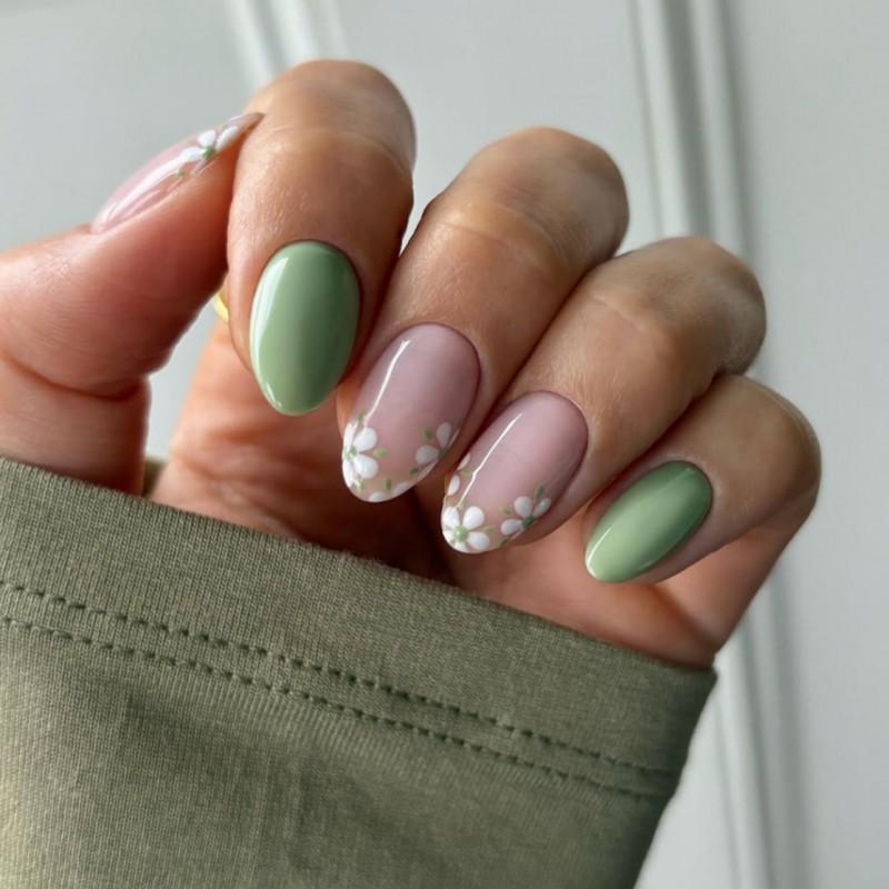 Small Fresh Ins Style Nail Slices Short Round Wear On Nails Summer French Flower Fake Wholesale